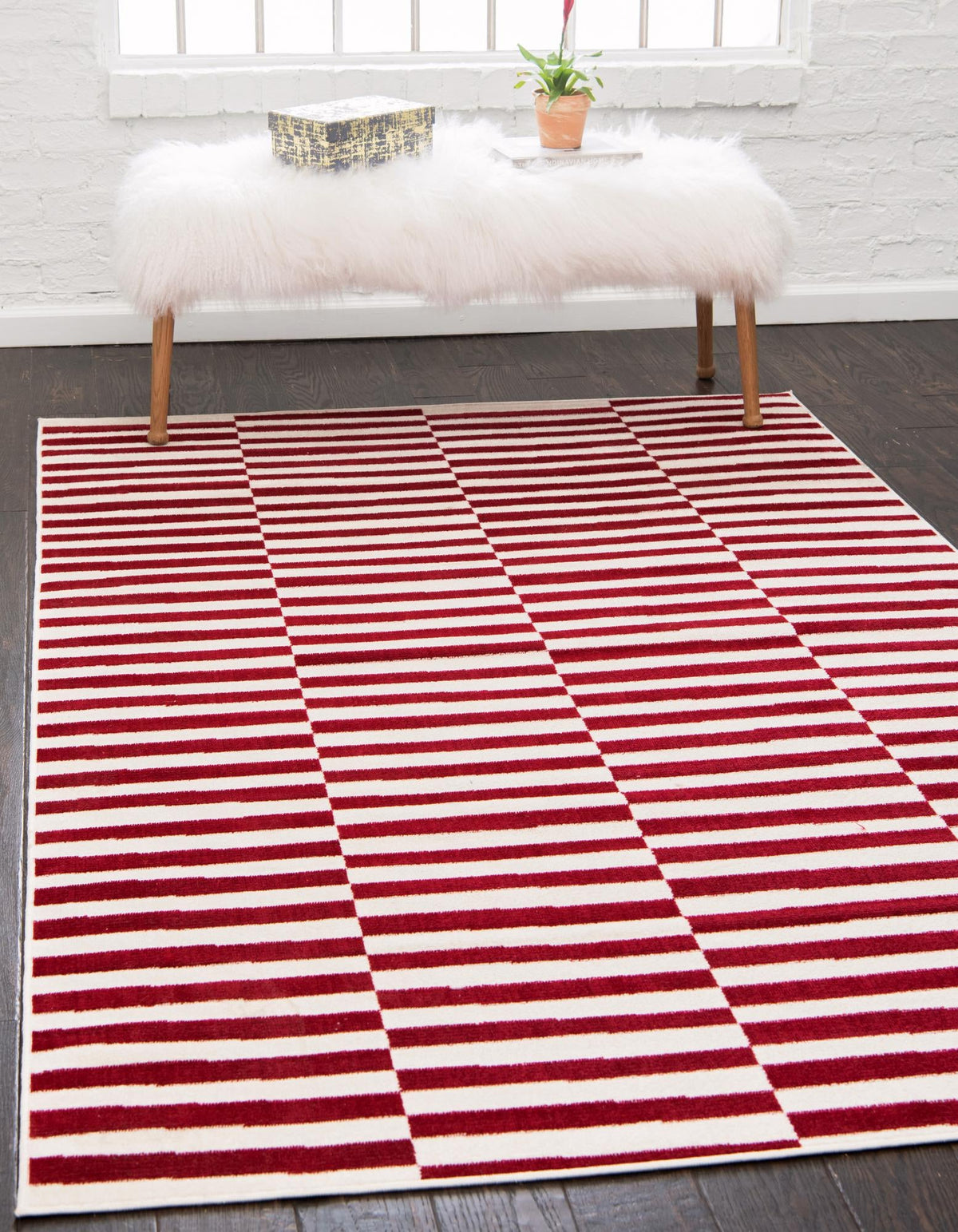 Soho Elegance Collection Area Rug -  Hudson (Red) Rectangle Red  lifestyle 2