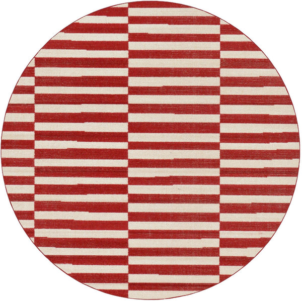 Soho Elegance Collection Area Rug -  Hudson (Red) Round Red  lifestyle 12
