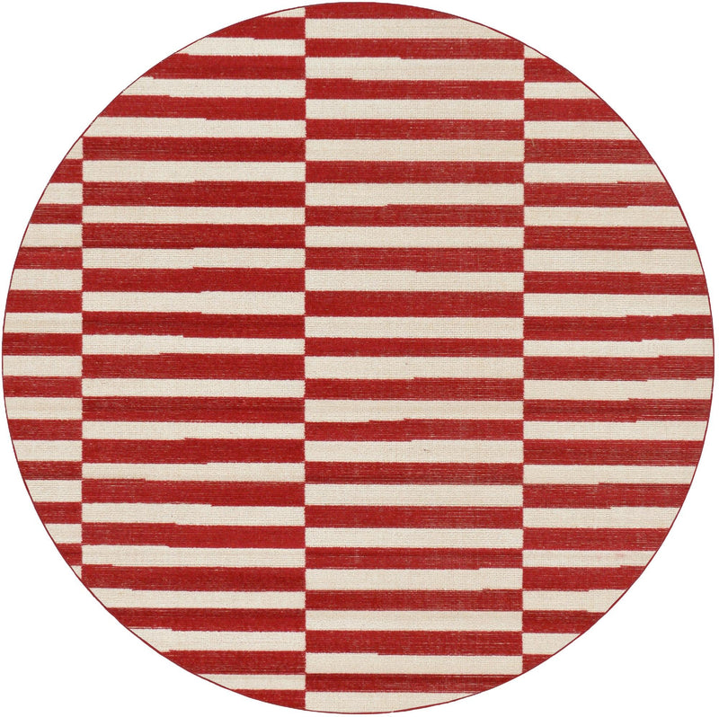 Soho Elegance Collection Area Rug -  Hudson (Red) Round Red  lifestyle 12