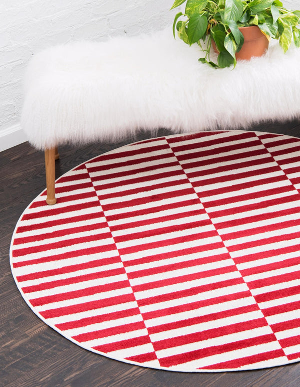 Soho Elegance Collection Area Rug -  Hudson (Red) Round Red  lifestyle 13