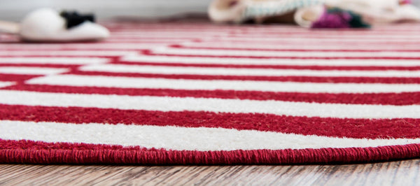 Soho Elegance Collection Area Rug -  Hudson (Red) Round Red  lifestyle 14