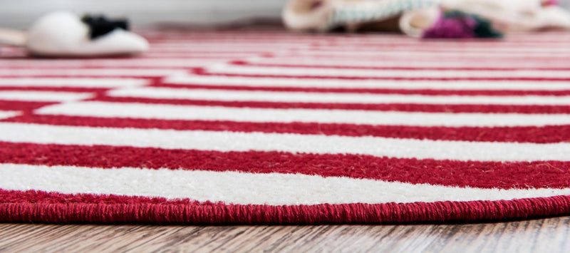 Soho Elegance Collection Area Rug -  Hudson (Red) Round Red  lifestyle 14