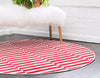 Soho Elegance Collection Area Rug -  Hudson (Red) Round Red  lifestyle 15