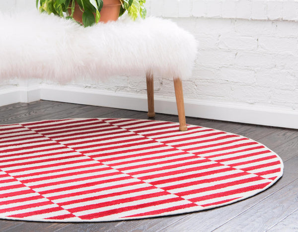 Soho Elegance Collection Area Rug -  Hudson (Red) Round Red  lifestyle 15