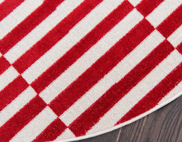 Soho Elegance Collection Area Rug -  Hudson (Red) Round Red  lifestyle 16