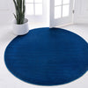 Soho Elegance Collection Area Rug - Chelsea (Navy Blue) Round Navy Blue  lifestyle 14