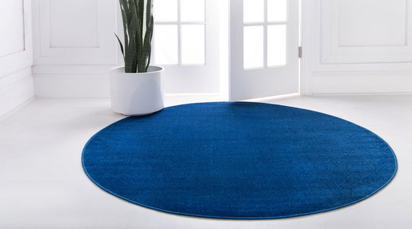 Soho Elegance Collection Area Rug - Chelsea (Navy Blue) Round Navy Blue  lifestyle 16