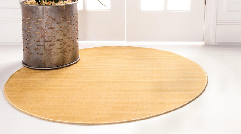Soho Elegance Collection Area Rug - Chelsea (Gold) Round Gold  lifestyle 21