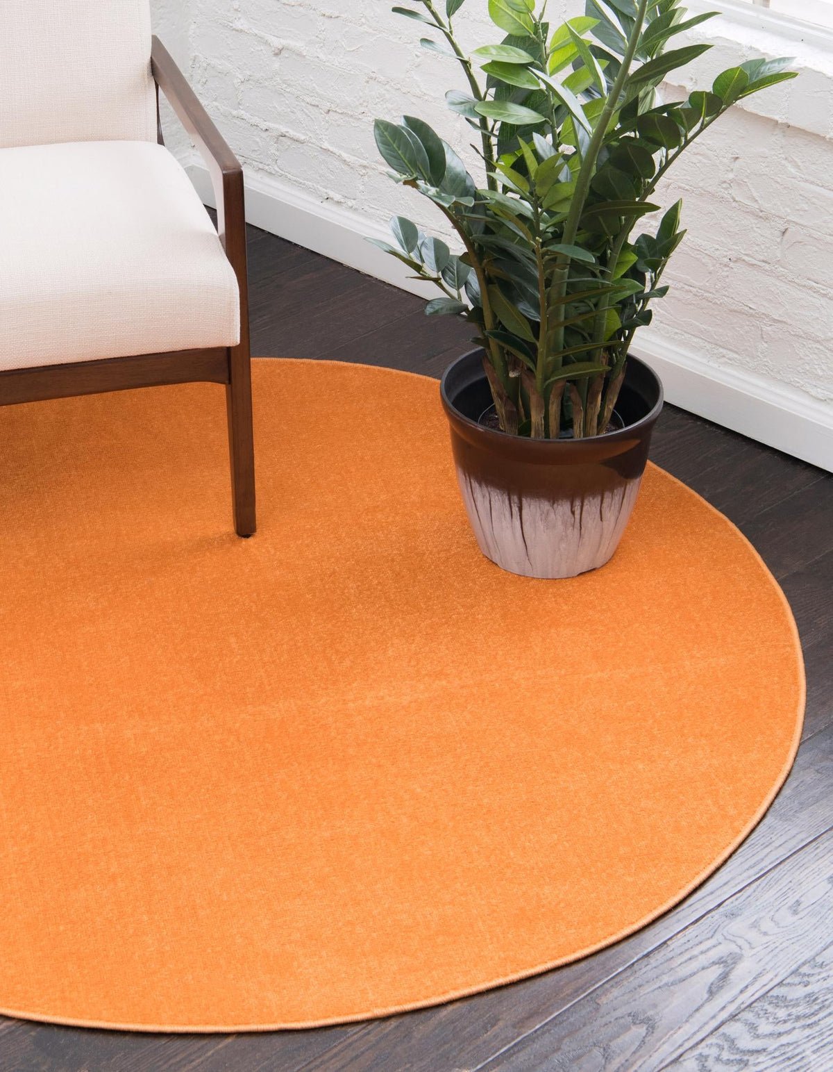 Soho Elegance Collection Area Rug - Chelsea (Salmon) Round Salmon  lifestyle 10