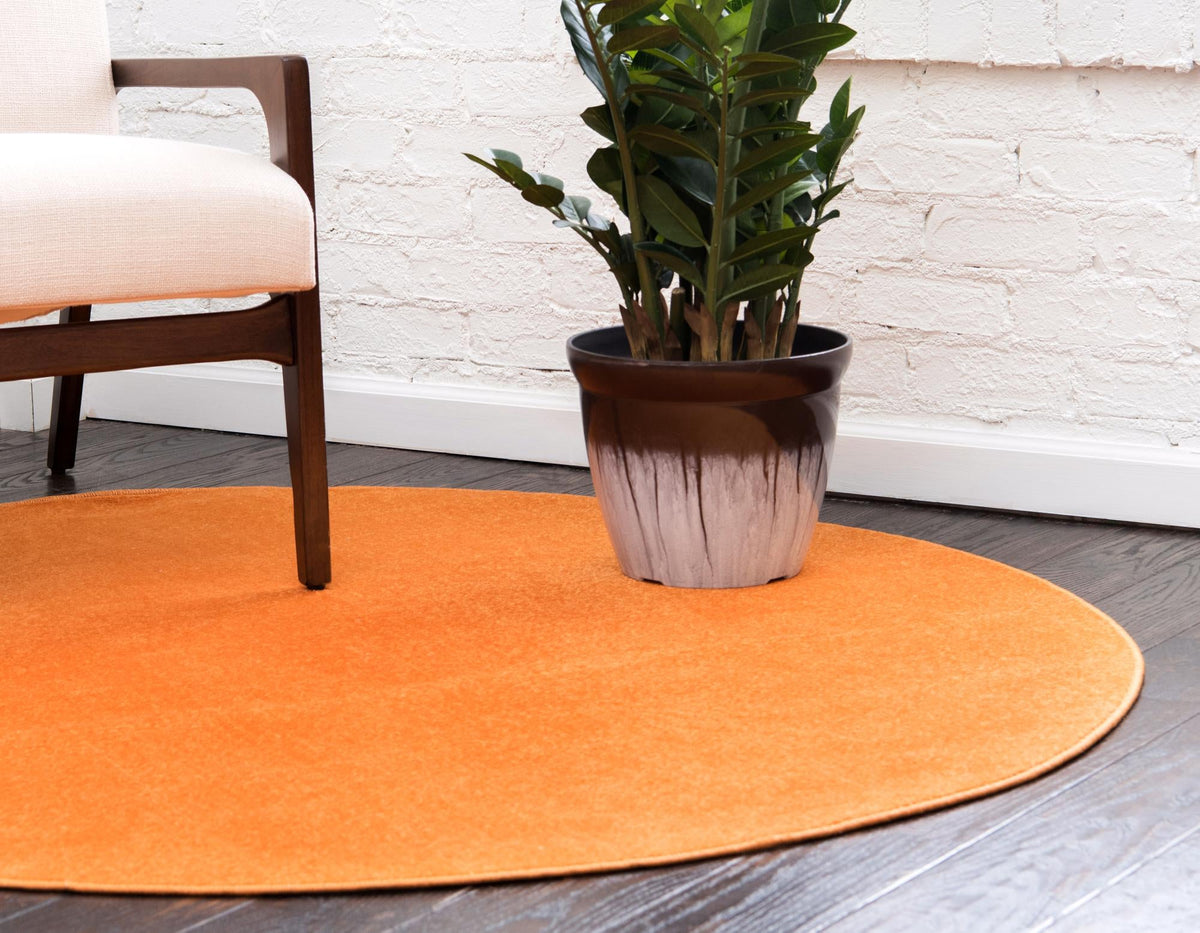 Soho Elegance Collection Area Rug - Chelsea (Salmon) Round Salmon  lifestyle 12