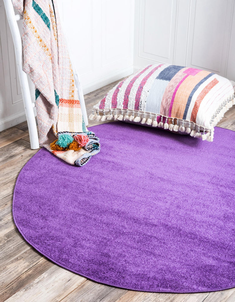 Soho Elegance Collection Area Rug - Chelsea (Violet) Round Violet  lifestyle 13