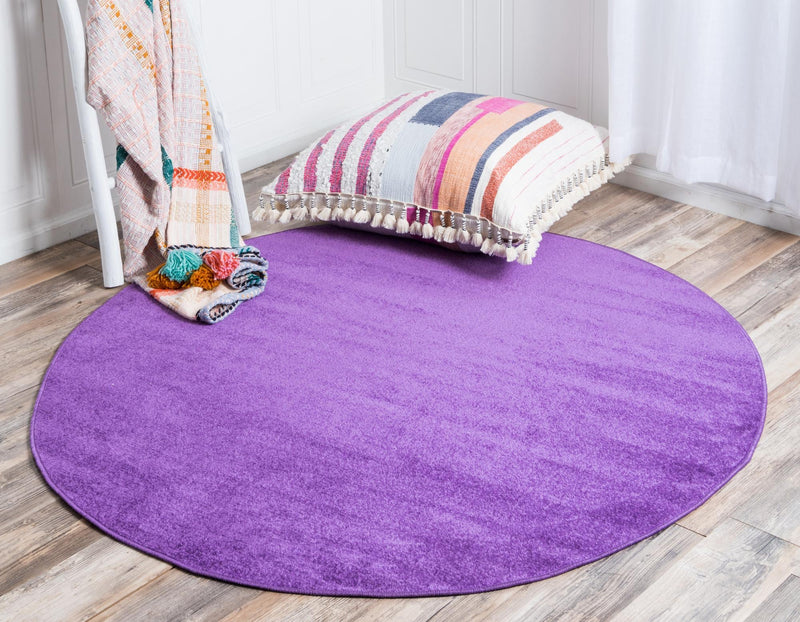 Soho Elegance Collection Area Rug - Chelsea (Violet) Round Violet  lifestyle 15