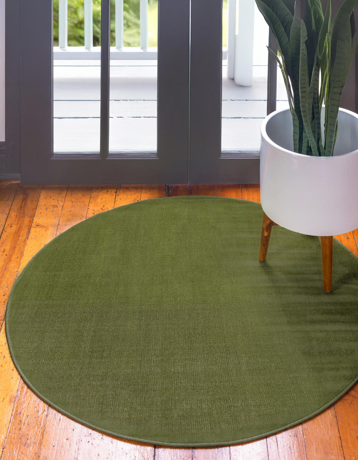 Soho Elegance Collection Area Rug - Chelsea (Green) Round Green  lifestyle 28