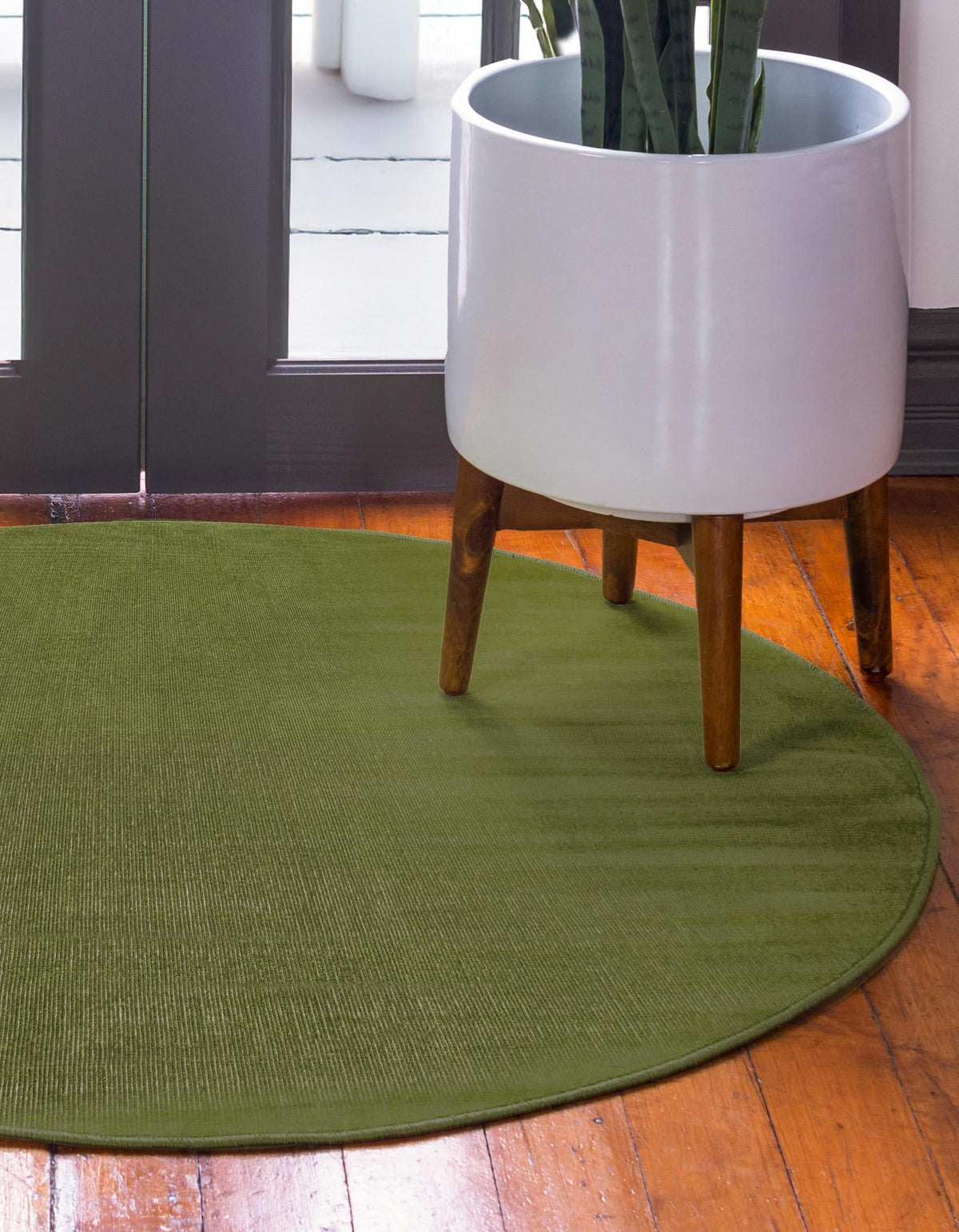 Soho Elegance Collection Area Rug - Chelsea (Green) Round Green  lifestyle 29