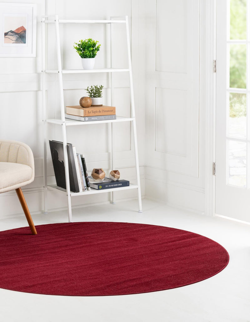 Soho Elegance Collection Area Rug - Chelsea (Burgundy) Round Burgundy  lifestyle 16