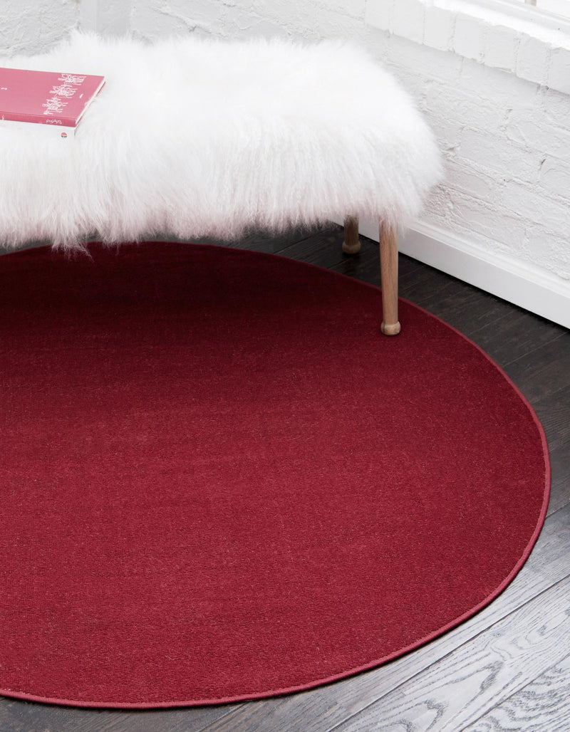 Soho Elegance Collection Area Rug - Chelsea (Burgundy) Round Burgundy  lifestyle 18