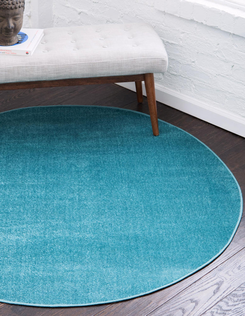 Soho Elegance Collection Area Rug - Chelsea (Turquoise) Round Turquoise  lifestyle 14