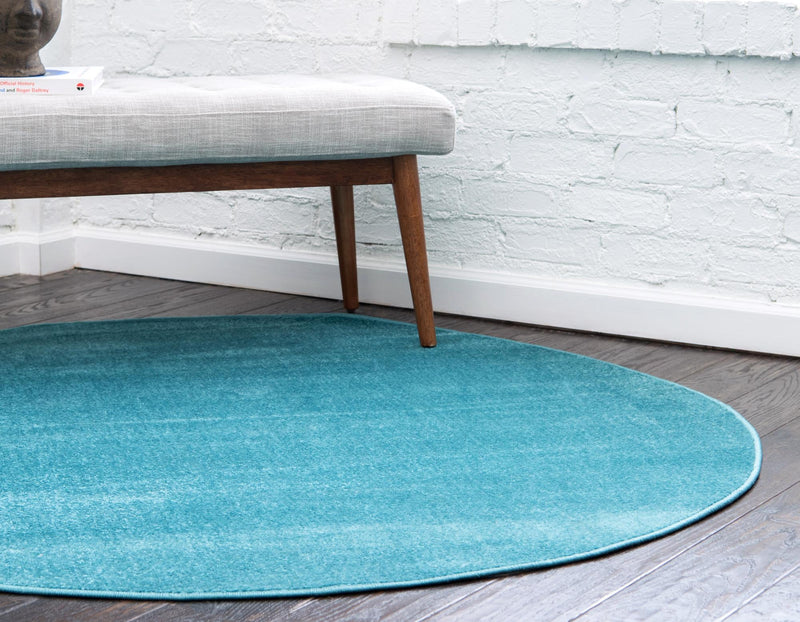 Soho Elegance Collection Area Rug - Chelsea (Turquoise) Round Turquoise  lifestyle 18