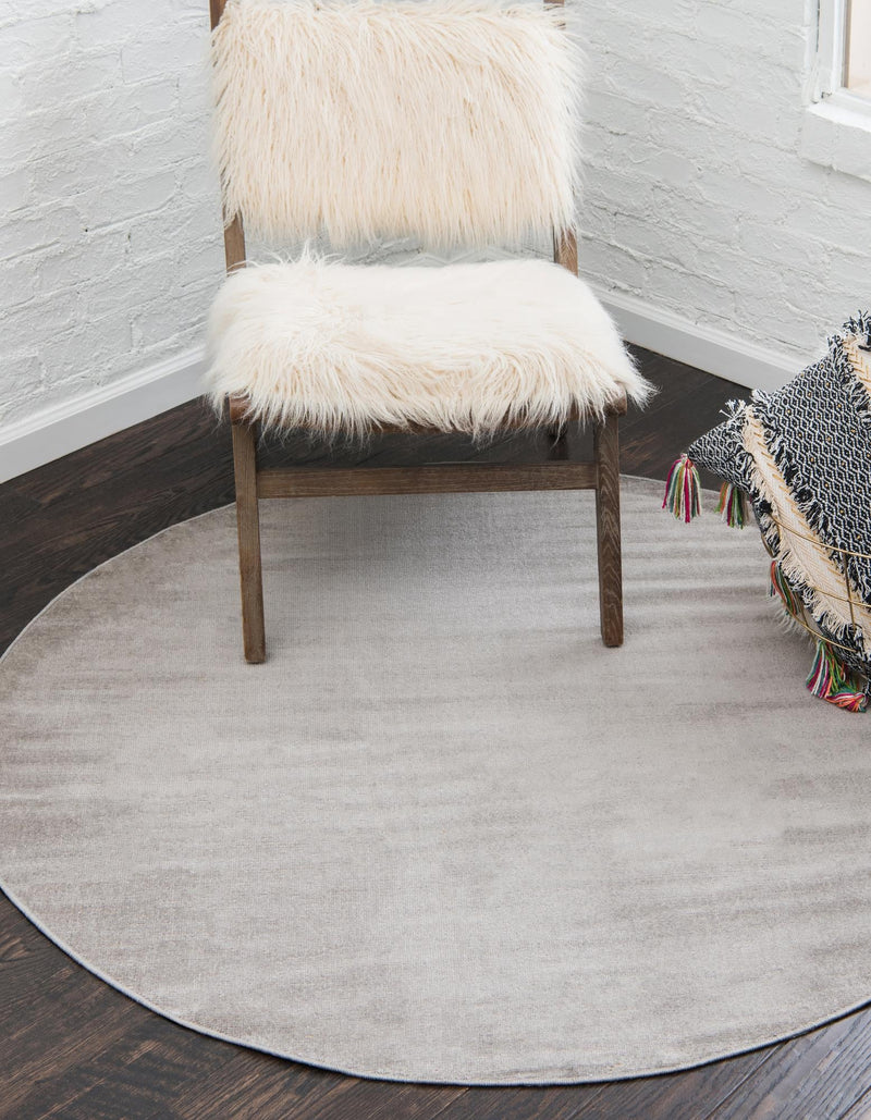 Soho Elegance Collection Area Rug - Chelsea (Gray) Round Gray  lifestyle 13