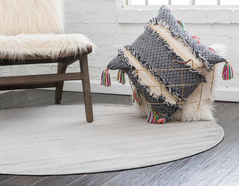 Soho Elegance Collection Area Rug - Chelsea (Gray) Round Gray  lifestyle 16