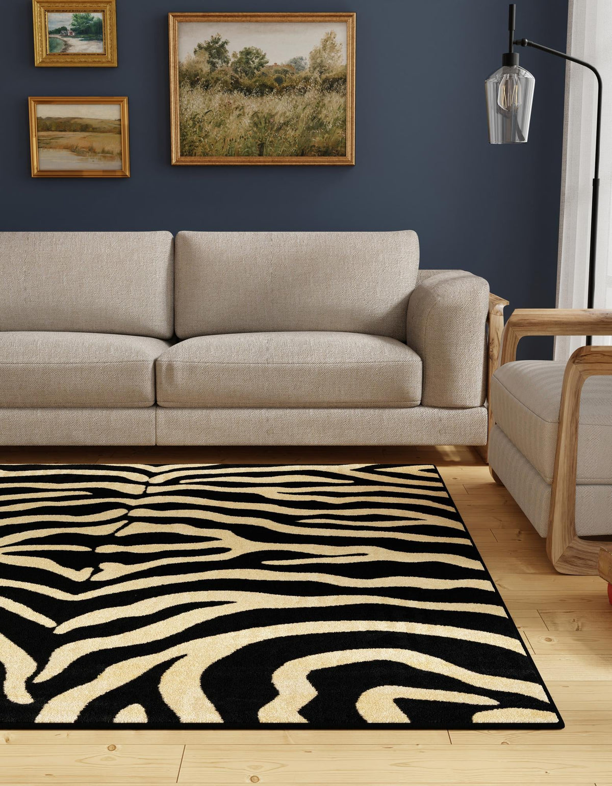 Savannah Sojourn Collection Area Rug -  Kilimanjaro Square Black  lifestyle 107