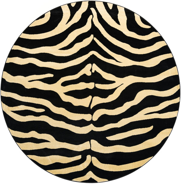 Savannah Sojourn Collection Area Rug -  Kilimanjaro Round Black  lifestyle 33