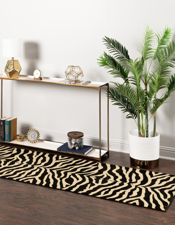 Savannah Sojourn Collection Area Rug -  Kilimanjaro Runner Black  lifestyle 45