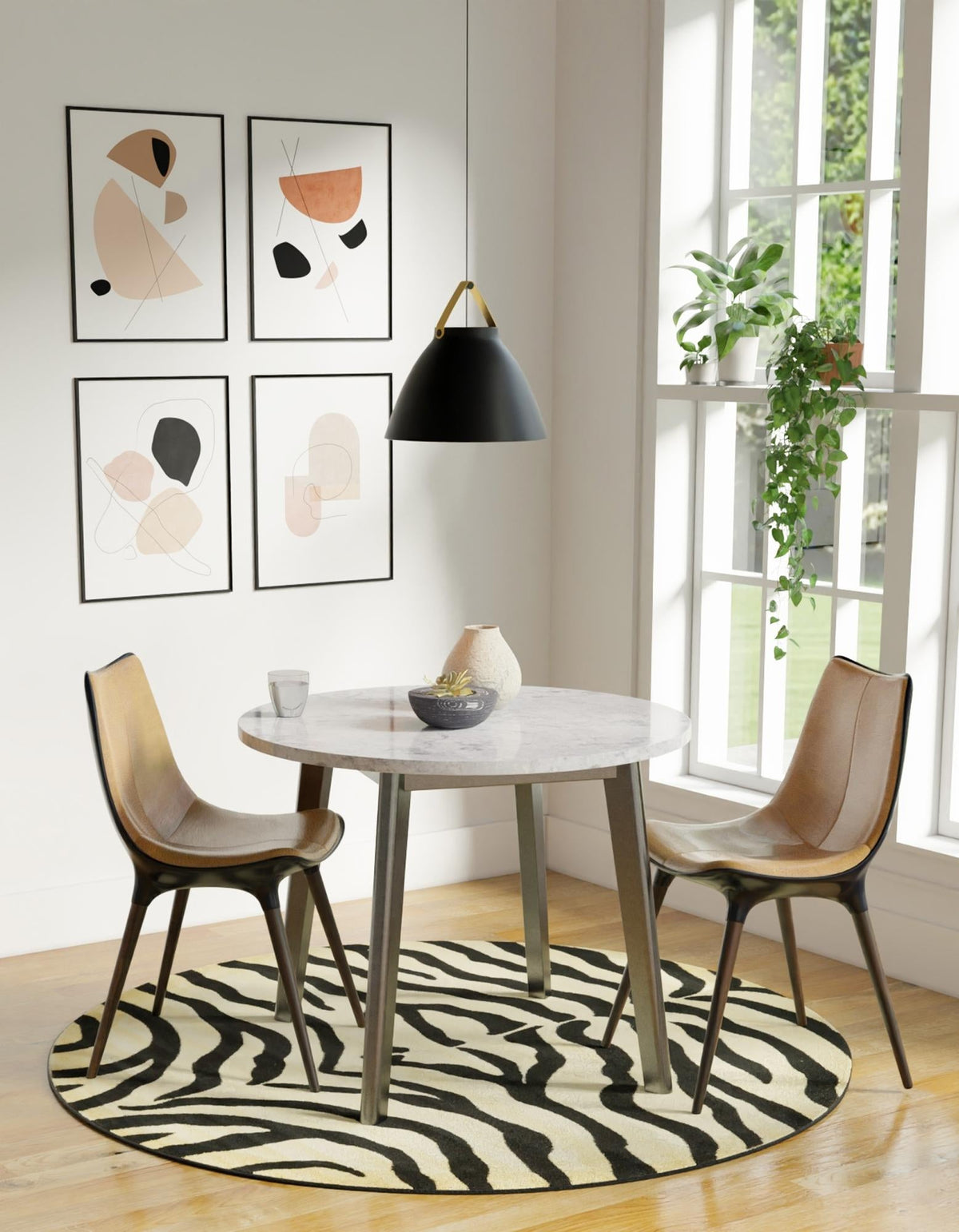 Savannah Sojourn Collection Area Rug -  Kilimanjaro Round Cream  lifestyle 63