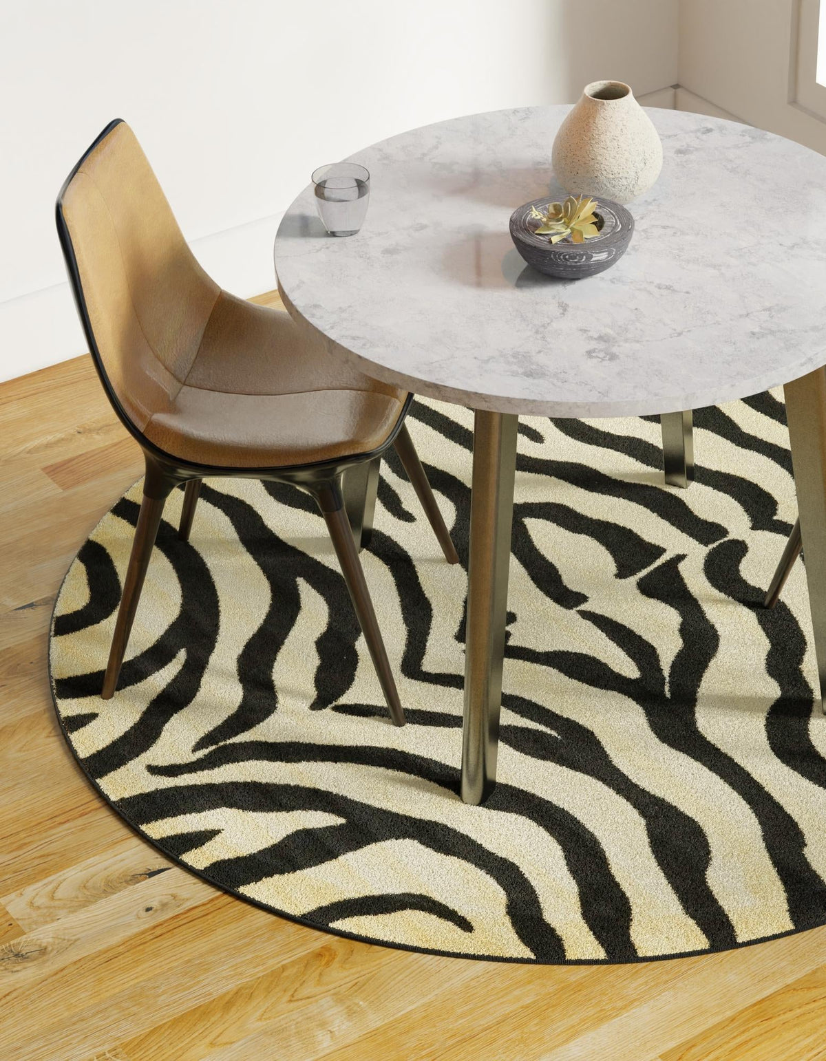 Savannah Sojourn Collection Area Rug -  Kilimanjaro Round Cream  lifestyle 100