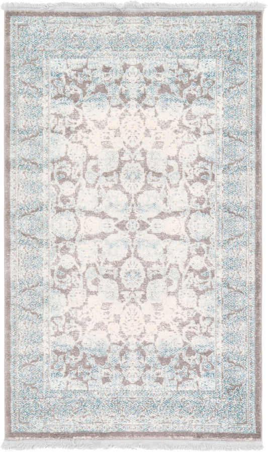 Rustic Charm Revival Collection Area Rug -  Pastoral Rectangle Light Blue Main