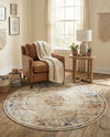 Coastal Manor Collection Area Rug -  Pierpoint Round Blue Cream  lifestyle 60