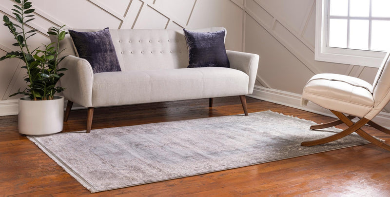 Rustic Charm Revival Collection Area Rug -  Meadowland Rectangle Light Blue  lifestyle 3