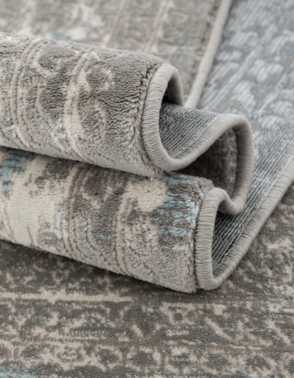 Rustic Charm Revival Collection Area Rug -  Meadowland Rectangle Light Blue  lifestyle 13