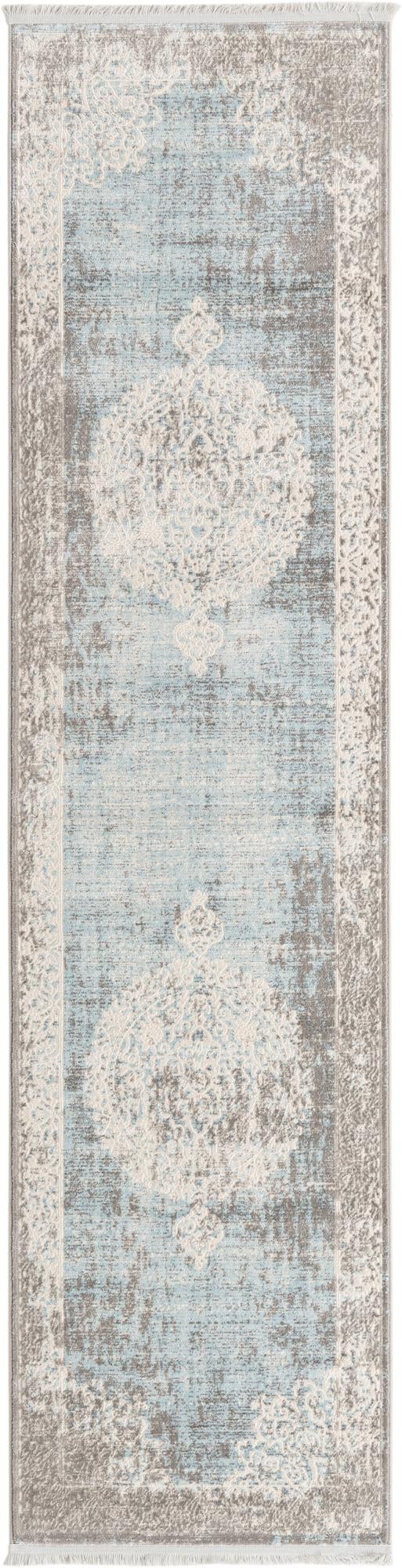 Rustic Charm Revival Collection Area Rug -  Meadowland Runner Light Blue  lifestyle 16
