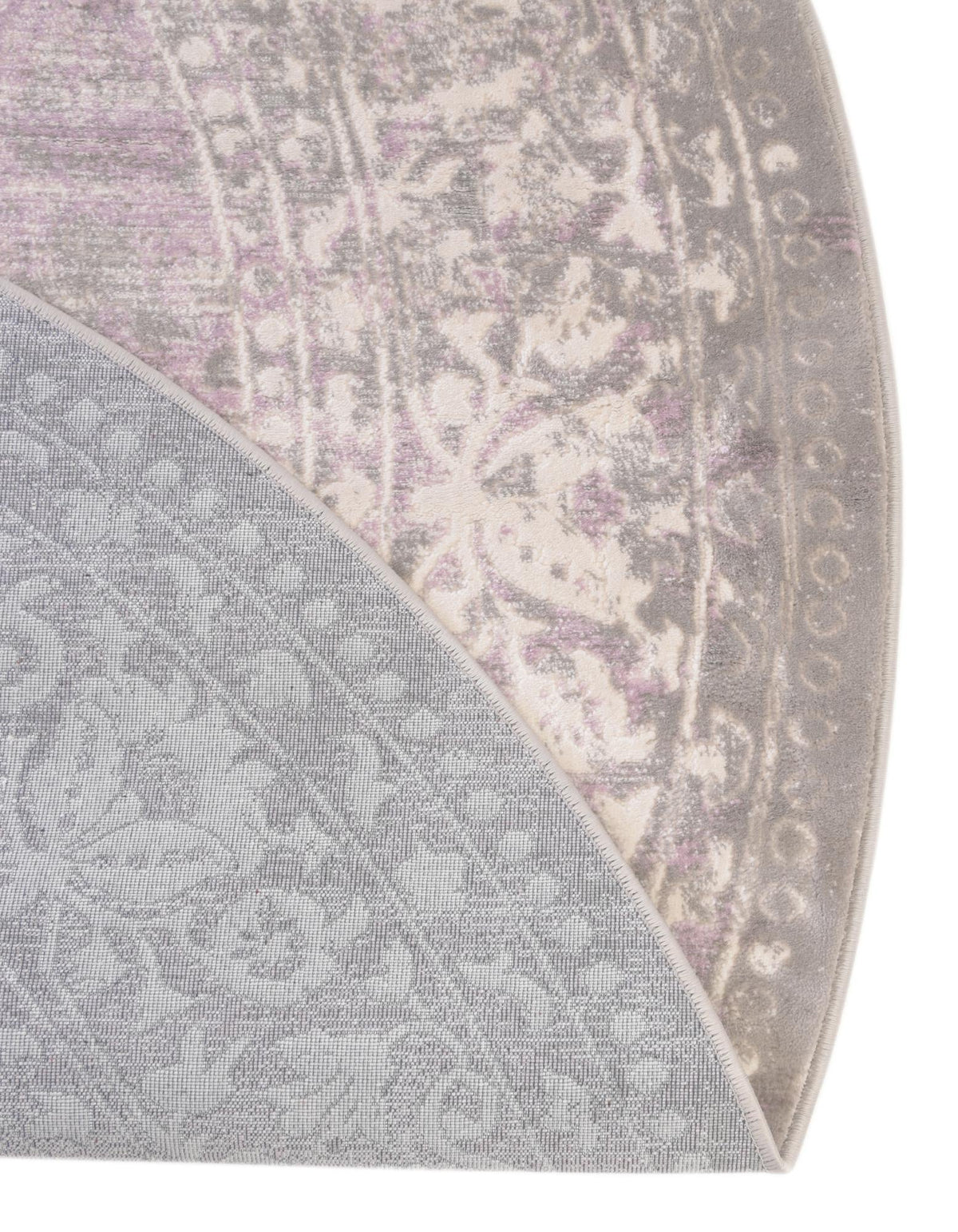 Rustic Charm Revival Collection Area Rug -  Meadowland Round Purple  lifestyle 78