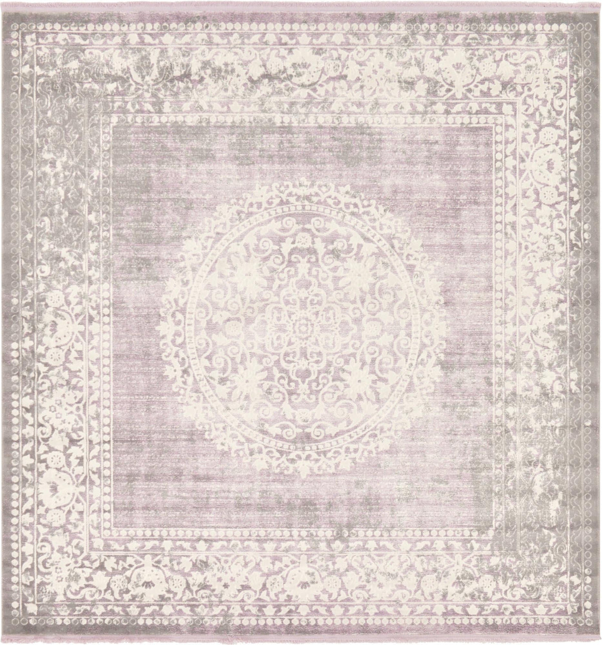Rustic Charm Revival Collection Area Rug -  Meadowland Square Purple  lifestyle 99
