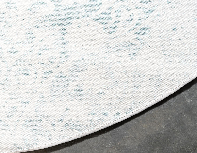 Rustic Charm Revival Collection Area Rug -  Barnwood Round Light Blue  lifestyle 51