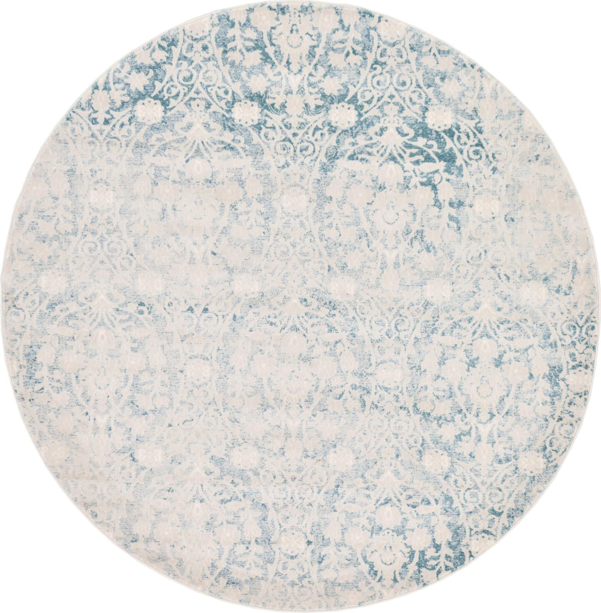 Rustic Charm Revival Collection Area Rug -  Barnwood Round Light Blue  lifestyle 19
