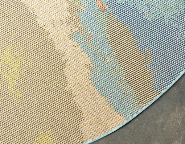 Marrakesh Elegance Collection Area Rug -  Nomad Round Blue  lifestyle 37