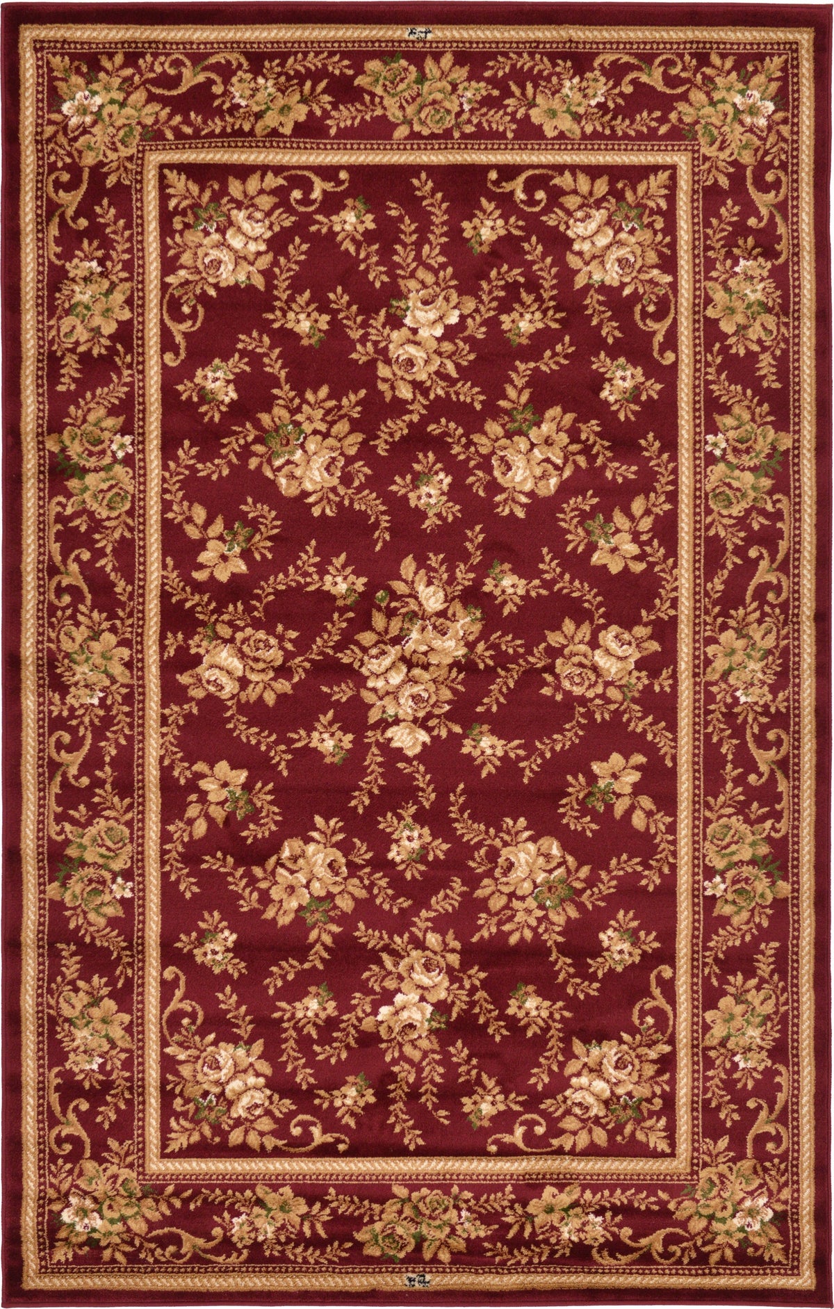 Versailles Elegance Collection Area Rug -  Meudon Rectangle Burgundy Main