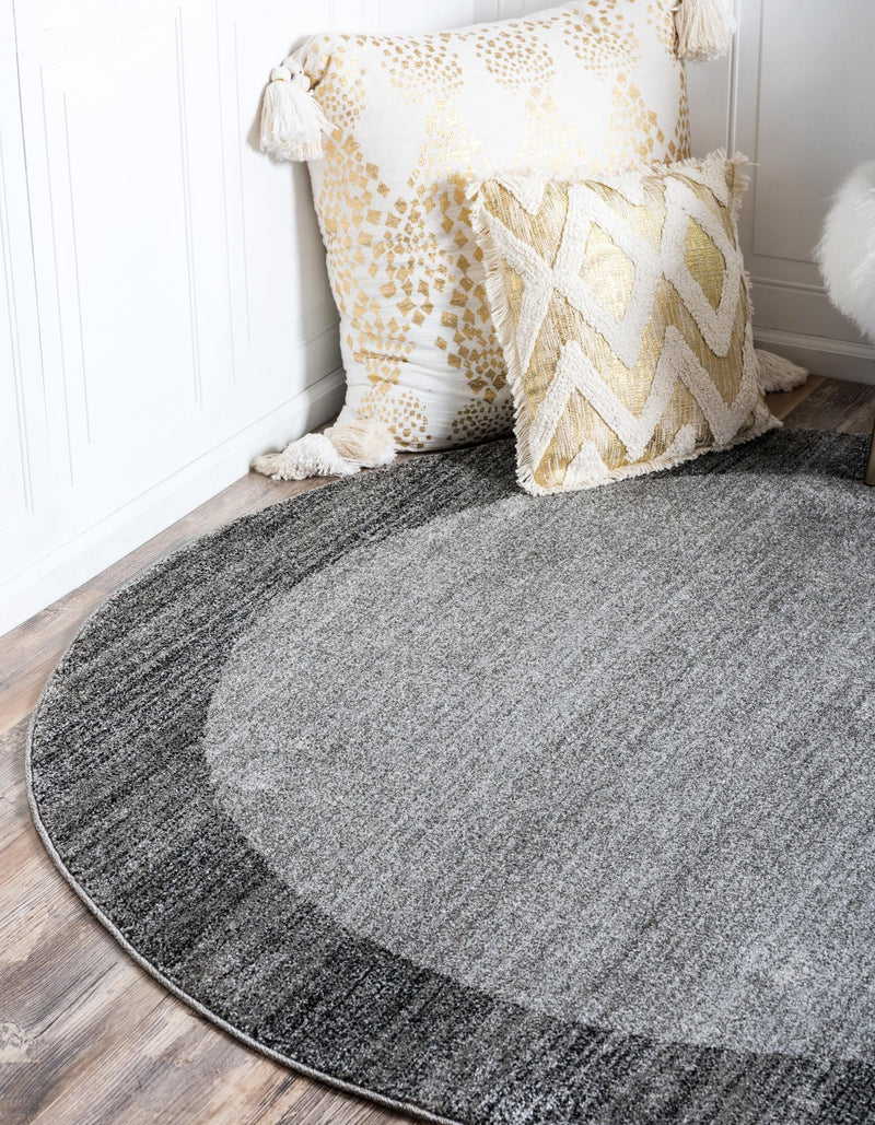 Studio Haven Collection Area Rug -  Conservatory (Light Gray) Round Light Gray  lifestyle 19