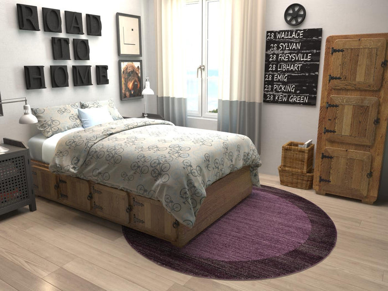Studio Haven Collection Area Rug -  Conservatory (Violet) Round Violet  lifestyle 23