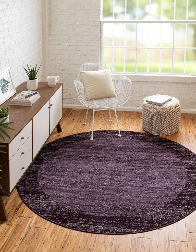 Studio Haven Collection Area Rug -  Conservatory (Violet) Round Violet  lifestyle 20