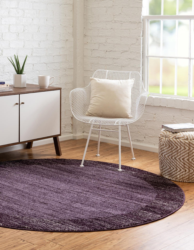 Studio Haven Collection Area Rug -  Conservatory (Violet) Round Violet  lifestyle 26