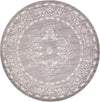 Rustic Charm Revival Collection Area Rug -  Countryside Round Light Gray  lifestyle 19