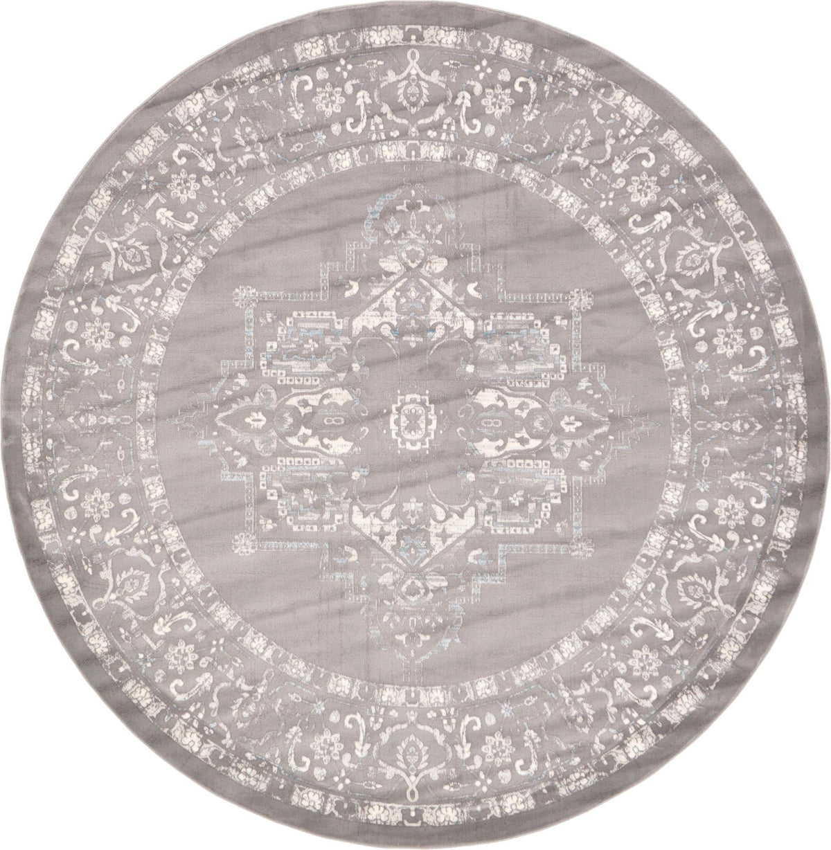 Rustic Charm Revival Collection Area Rug -  Countryside Round Light Gray  lifestyle 19