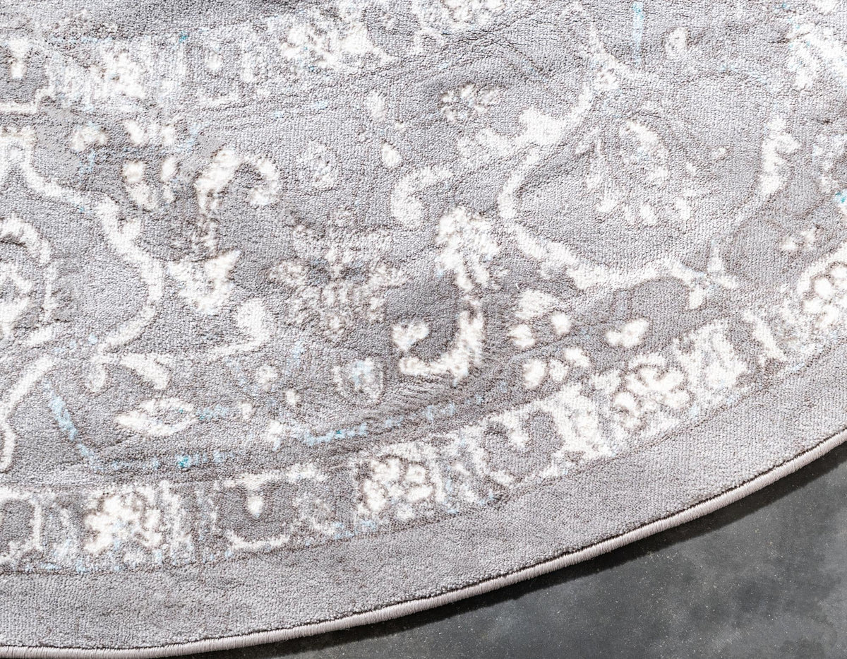Rustic Charm Revival Collection Area Rug -  Countryside Round Light Gray  lifestyle 39