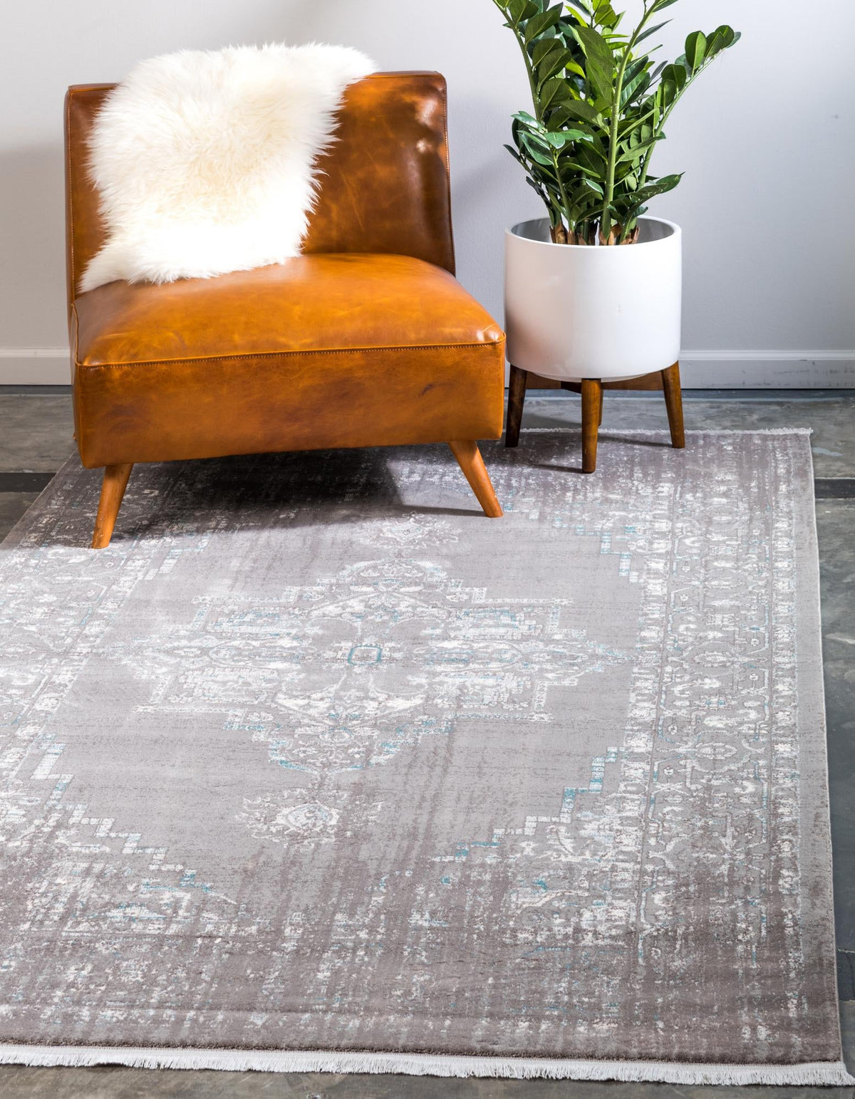 Rustic Charm Revival Collection Area Rug -  Countryside Rectangle Light Gray  lifestyle 5