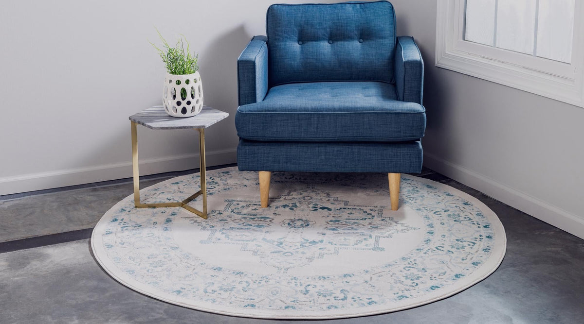 Rustic Charm Revival Collection Area Rug -  Countryside Round Beige  lifestyle 32