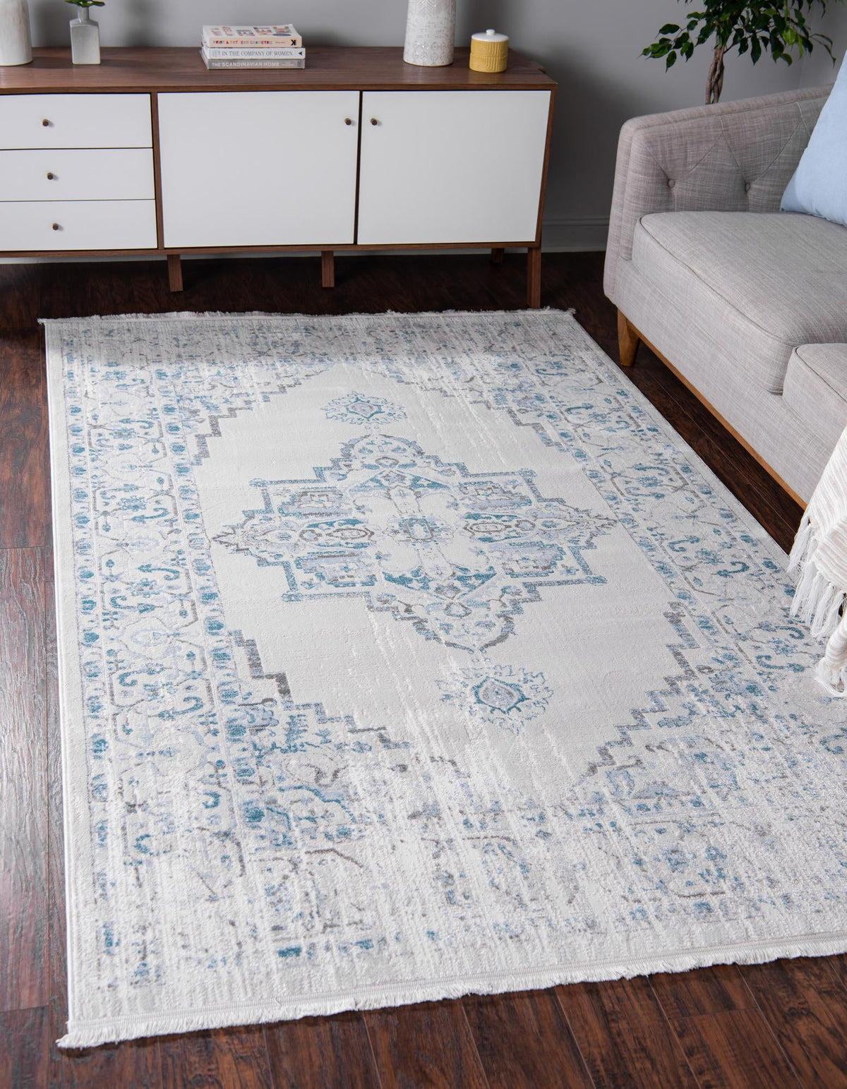 Rustic Charm Revival Collection Area Rug -  Countryside Rectangle Beige  lifestyle 4